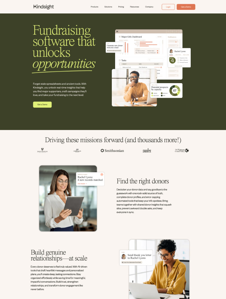 Founders grotesk example: Kindsight